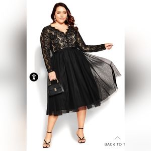 City Chic Rare Beauty Dress - black